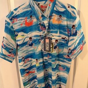 RSVLTS Kids Swim Shirt - Vibrant Blue Waves
